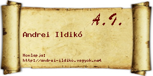 Andrei Ildikó névjegykártya